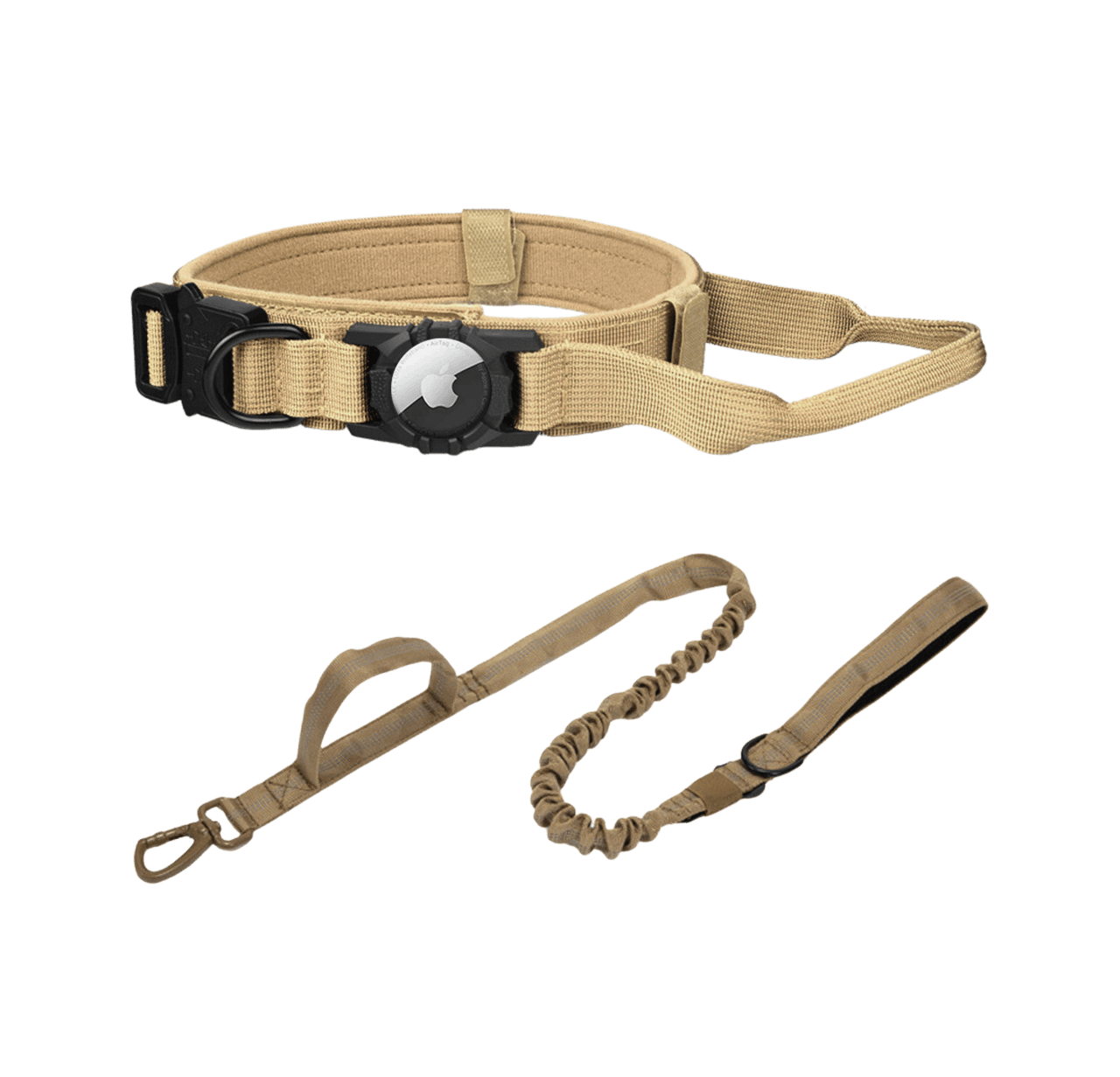 Tactical Dog Collar & Leash Combo | Collar With Handle and Bungee Leash Set