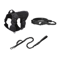 Thumbnail for Tactical Harness, Tracking Tag Compatible Collar & Dog Leash Combo | Durable Construction Army Style Gear Set