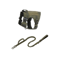 Thumbnail for Tactical Dog Harness & Leash Combo | K-9 Army Style Vest and Tactical Dual Handle Leash