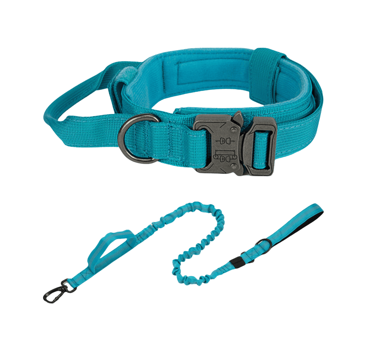 Tactical Dog Collar & Leash Combo | Collar With Handle and Bungee Leash Set