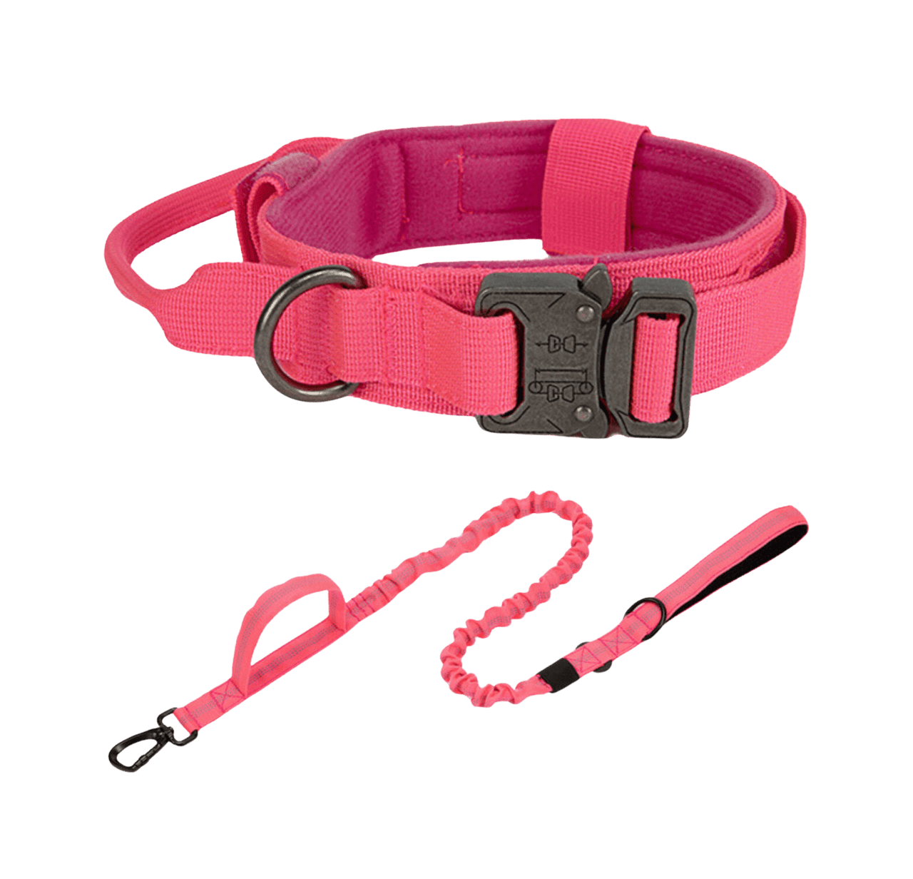 Tactical Dog Collar & Leash Combo | Collar With Handle and Bungee Leash Set