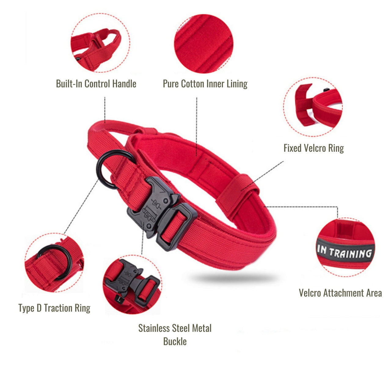 Tactical Dog Collar & Leash Combo | Collar With Handle and Bungee Leash Set