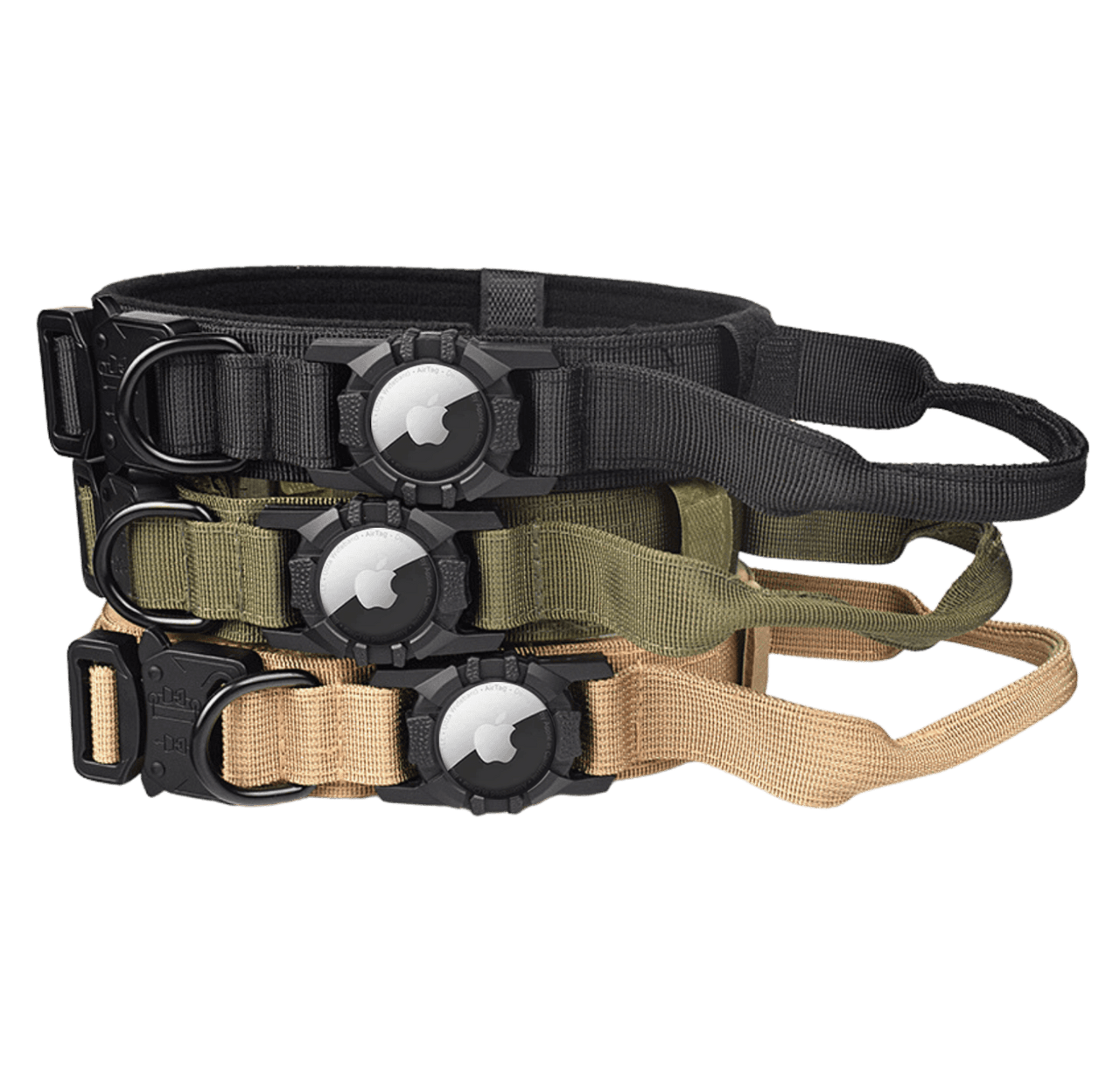 Tactical Tracking Tag Compatible Dog Collar With Handle | Heavy Duty 1.5 Inch Made for Medium to Large Breeds