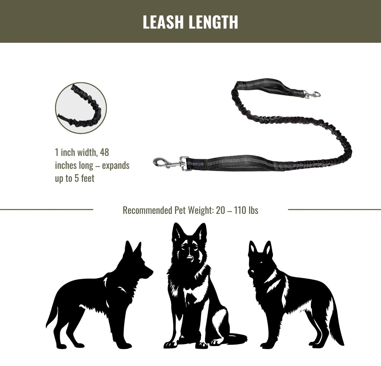 Tactical Dog Collar & Leash Combo | Collar With Handle and Bungee Leash Set