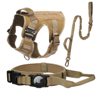 Thumbnail for Tactical Harness, Tracking Tag Compatible Collar & Dog Leash Combo | Durable Construction Army Style Gear Set