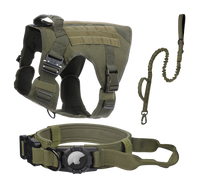 Thumbnail for Tactical Harness, Tracking Tag Compatible Collar & Dog Leash Combo | Durable Construction Army Style Gear Set