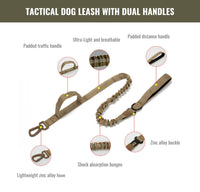 Thumbnail for Tactical Dog Harness & Leash Combo | K-9 Army Style Vest and Tactical Dual Handle Leash
