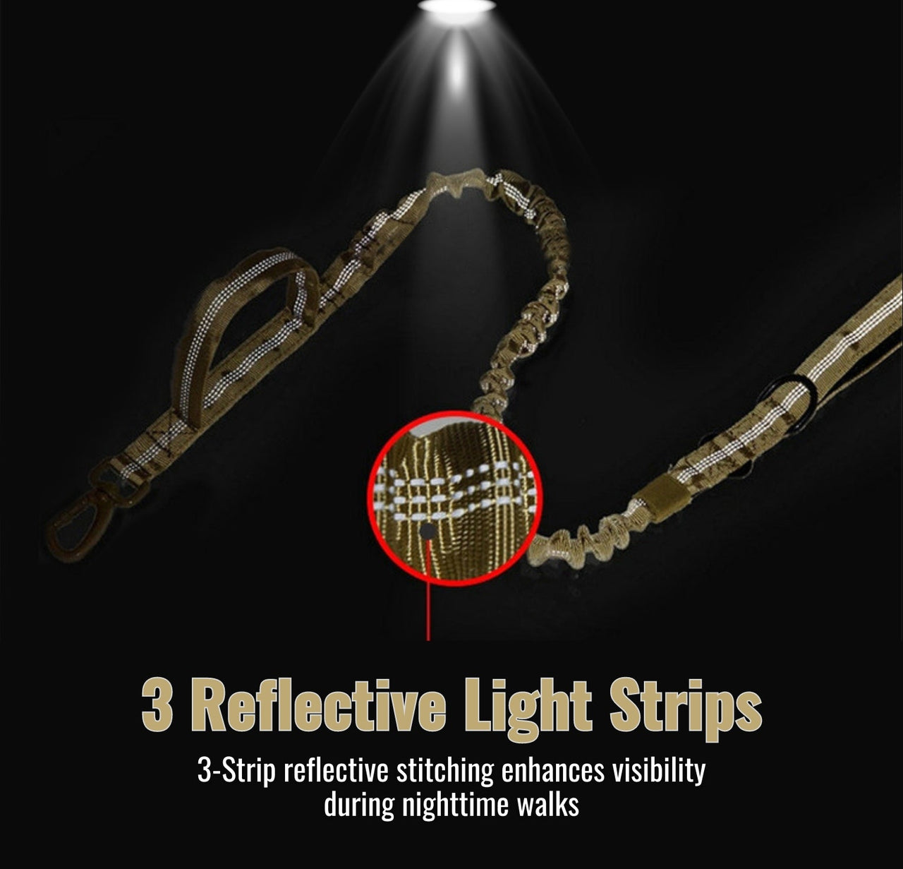 Tactical Dog Collar & Leash Combo | Collar With Handle and Bungee Leash Set