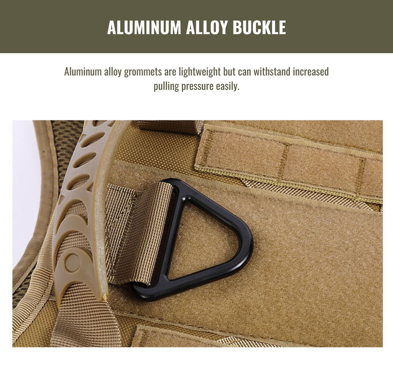 Tactical Harness, Tracking Tag Compatible Collar & Dog Leash Combo | Durable Construction Army Style Gear Set