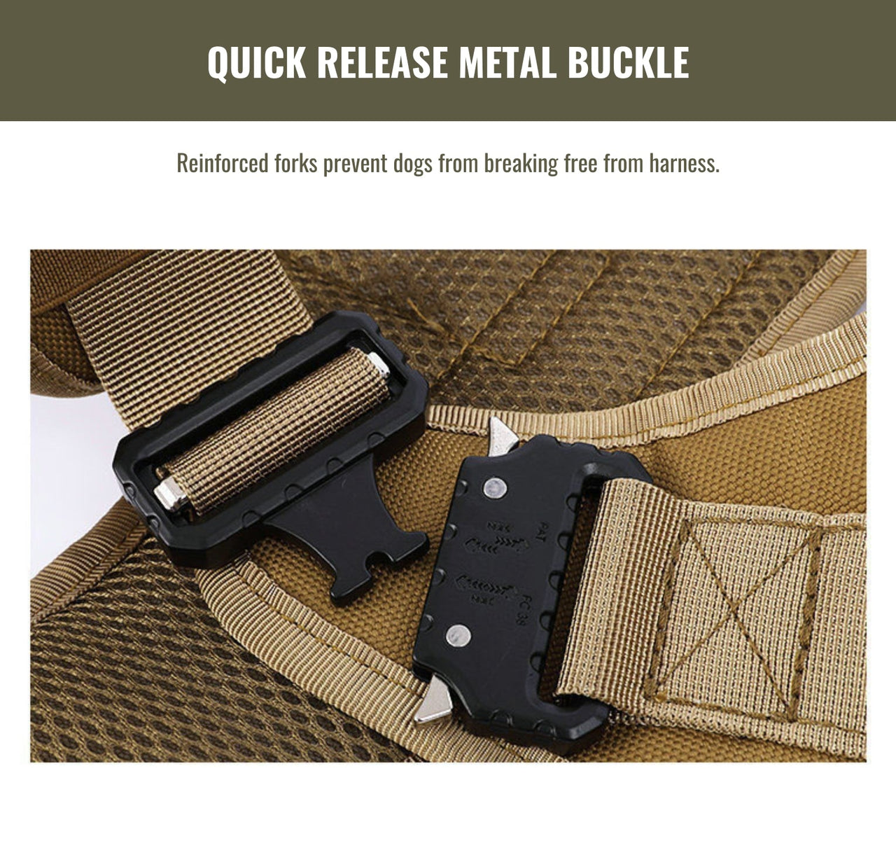 Tactical Dog Harness, Collar & Leash Combo | Heavy Duty Set Made For Medium and Large Breeds