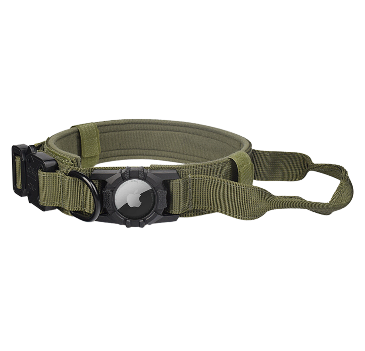Tactical Tracking Tag Compatible Dog Collar With Handle | Heavy Duty 1.5 Inch Made for Medium to Large Breeds