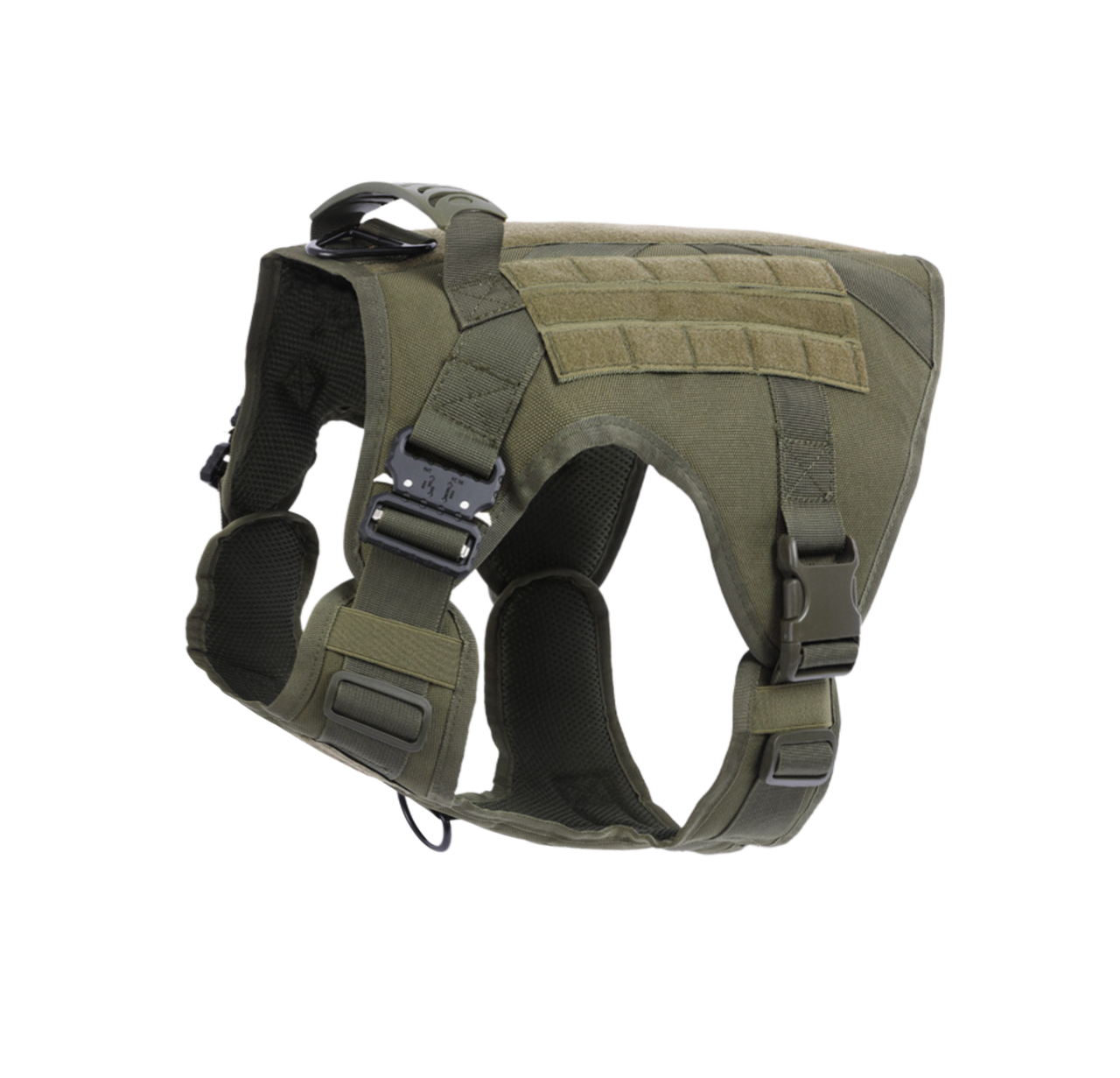 Tactical Harness, Tracking Tag Compatible Collar & Dog Leash Combo | Durable Construction Army Style Gear Set